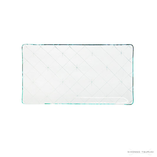 サブロウガラス 角長皿 r きらこちゃん 白 Im-50r