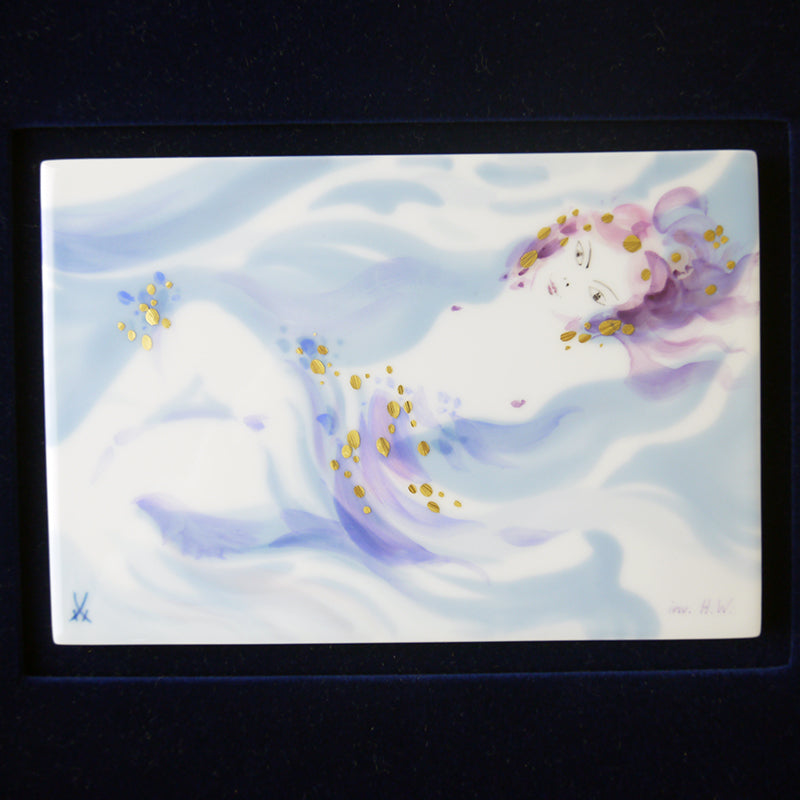 マイセン (Meissen) 額装陶画 No449 夢心地 16×11cm