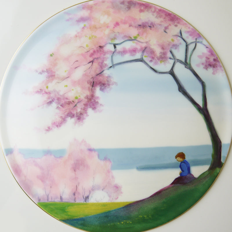 マイセン (Meissen) 陶画 No.549 桜咲く川辺の少女 933284