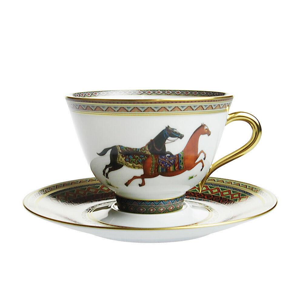 エルメス (HERMES) シュヴァルドリアン （オリエントの馬） ティーカップ＆ソーサー ペア 9816