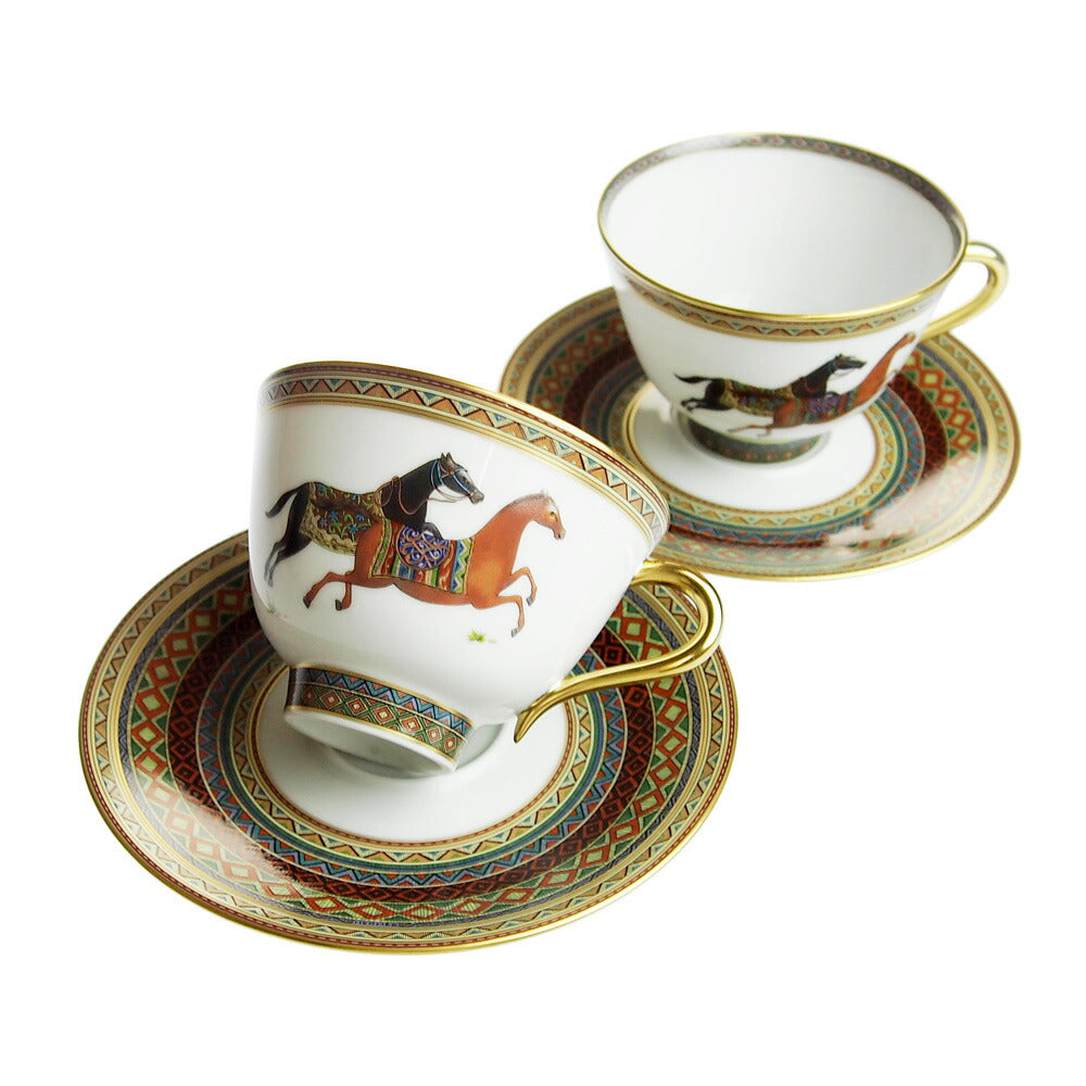 エルメス (HERMES) シュヴァルドリアン （オリエントの馬） ティーカップ＆ソーサー ペア 9816