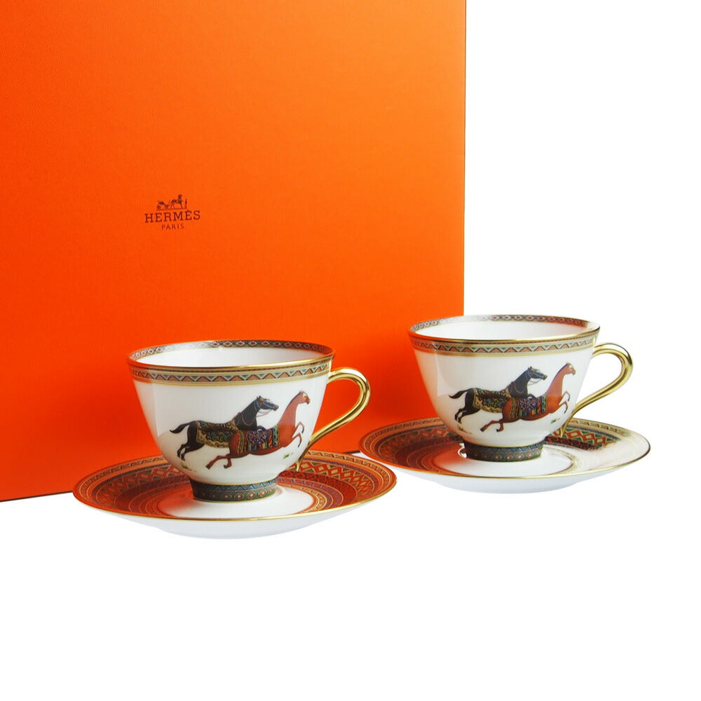 エルメス (HERMES) シュヴァルドリアン （オリエントの馬） ティーカップ＆ソーサー ペア 9816