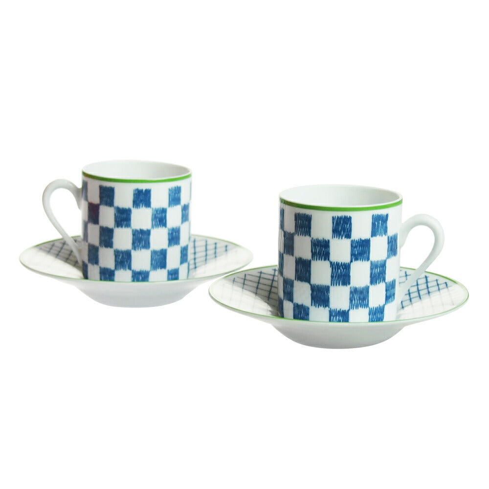 エルメス (HERMES) ウォーク・イン・ザ・ガーデン コーヒーカップ&ソーサー ブルー ペア 043017P2