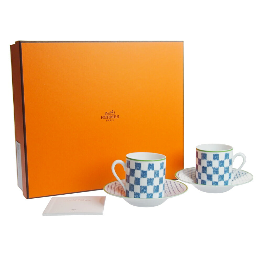 エルメス (HERMES) ウォーク・イン・ザ・ガーデン コーヒーカップ&ソーサー ブルー ペア 043017P2
