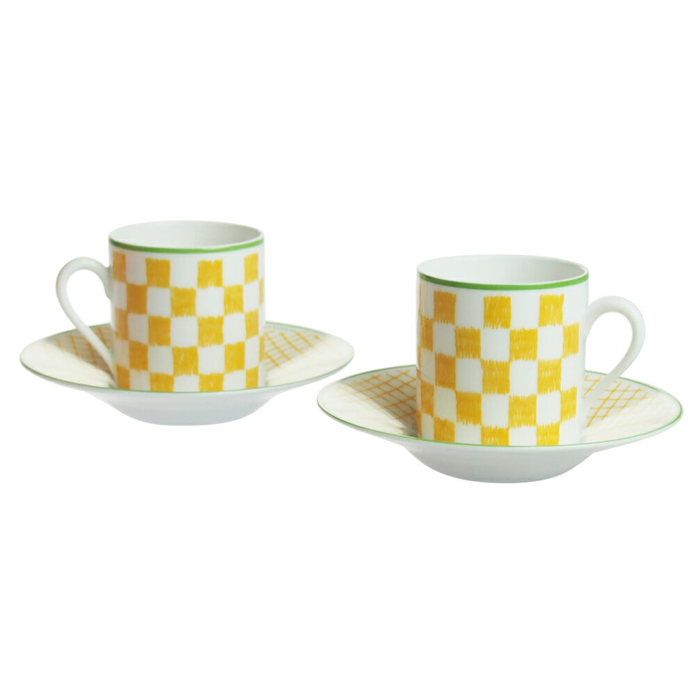 エルメス (HERMES) ウォーク・イン・ザ・ガーデン コーヒーカップ&ソーサー イエロー ペア 043117P2