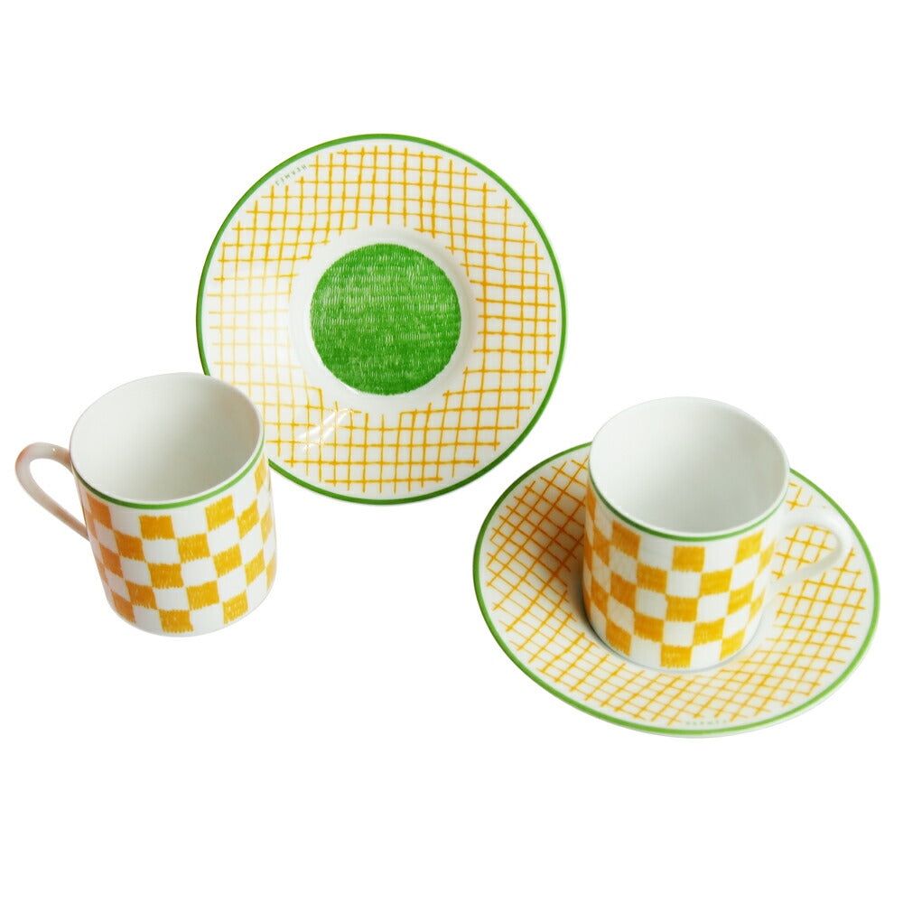 エルメス (HERMES) ウォーク・イン・ザ・ガーデン コーヒーカップ&ソーサー イエロー ペア 043117P2