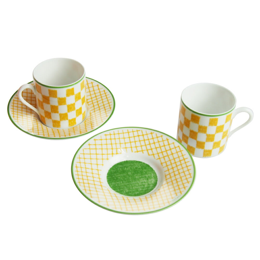 エルメス (HERMES) ウォーク・イン・ザ・ガーデン コーヒーカップ&ソーサー イエロー ペア 043117P2