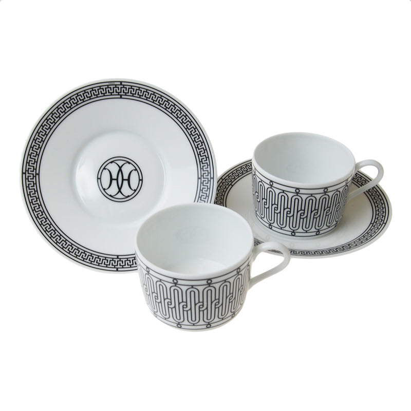 エルメス (HERMES) H（アッシュ）デコ ティーカップ&ソーサー ペア 120ml