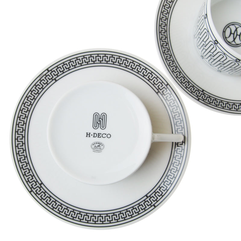 エルメス (HERMES) H（アッシュ）デコ ティーカップ&ソーサー ペア 120ml