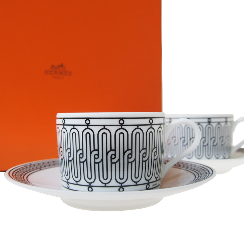 エルメス (HERMES) H（アッシュ）デコ ティーカップ&ソーサー ペア 120ml