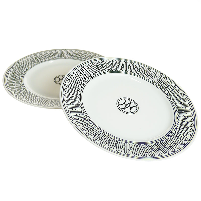 エルメス (HERMES) H（アッシュ）デコ デザートプレート 22.5cm ペア