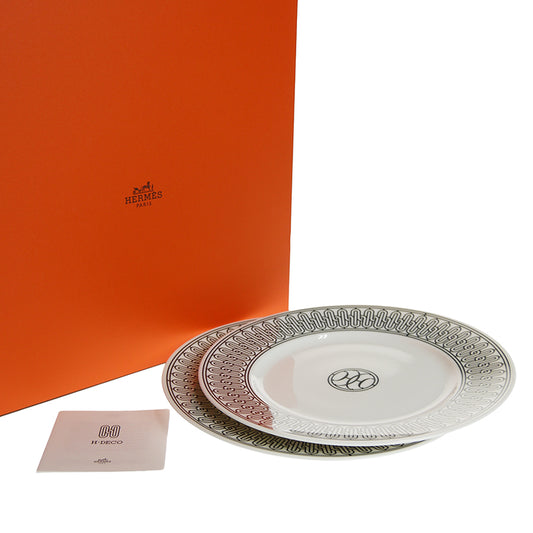 エルメス (HERMES) H（アッシュ）デコ デザートプレート 22.5cm ペア