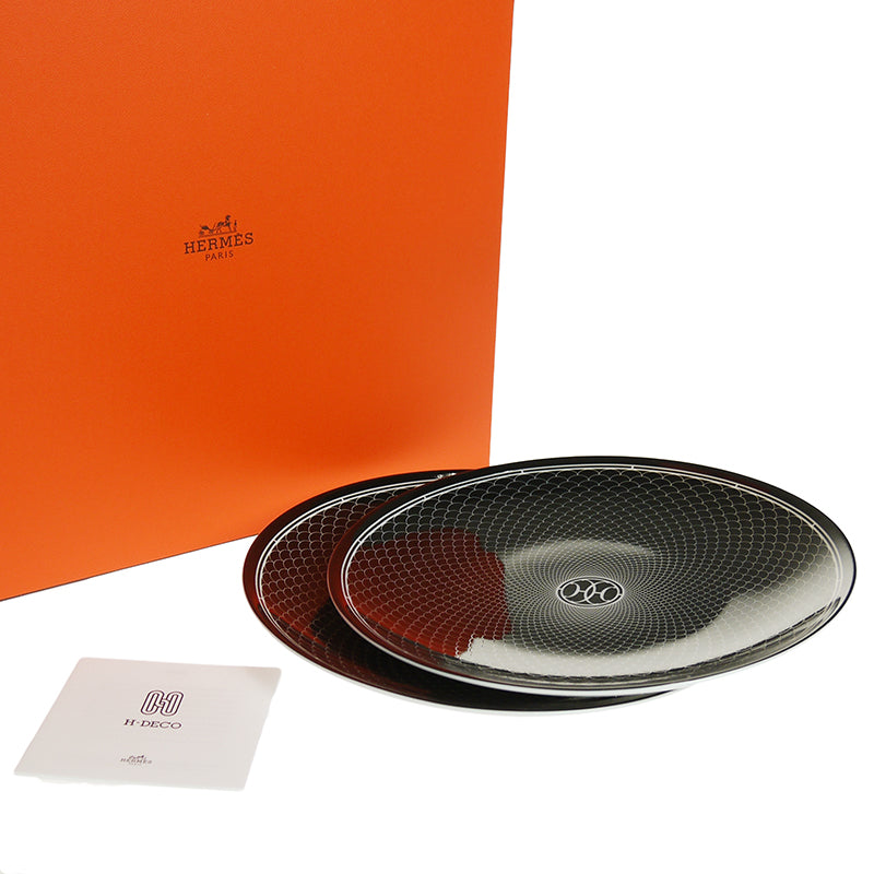 エルメス (HERMES) H（アッシュ）デコ デザートプレート 22.5cm ペア