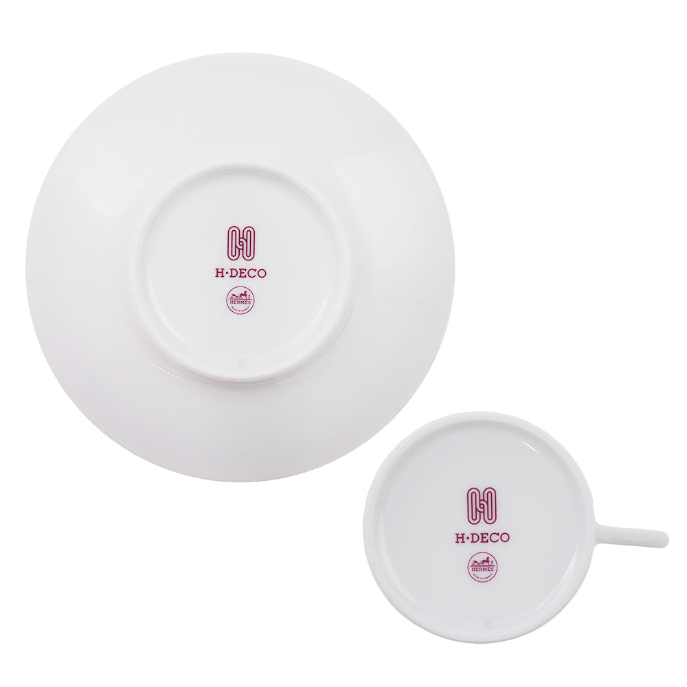 エルメス (HERMES) H（アッシュ）デコ ティーカップ&ソーサー ペア 120ml