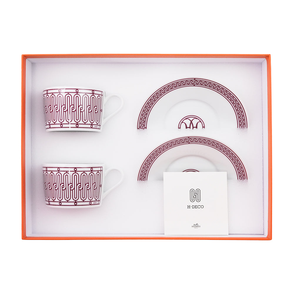エルメス (HERMES) H（アッシュ）デコ ティーカップ&ソーサー ペア 120ml