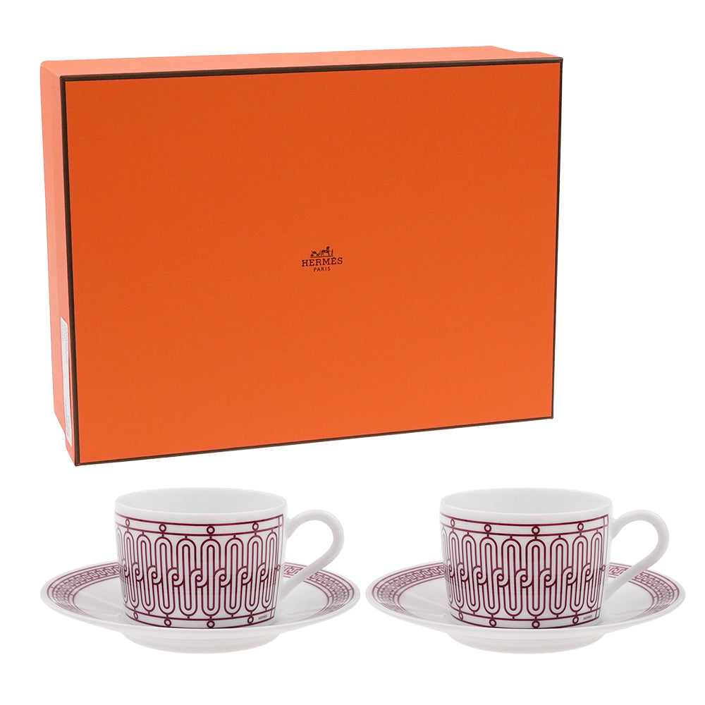エルメス (HERMES) H（アッシュ）デコ ティーカップ&ソーサー ペア 120ml