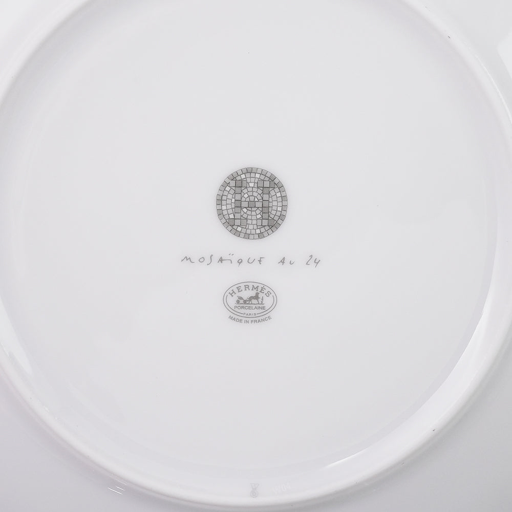エルメス (HERMES) モザイク 24 プラチナ プレート 21cm ペア 035007P2