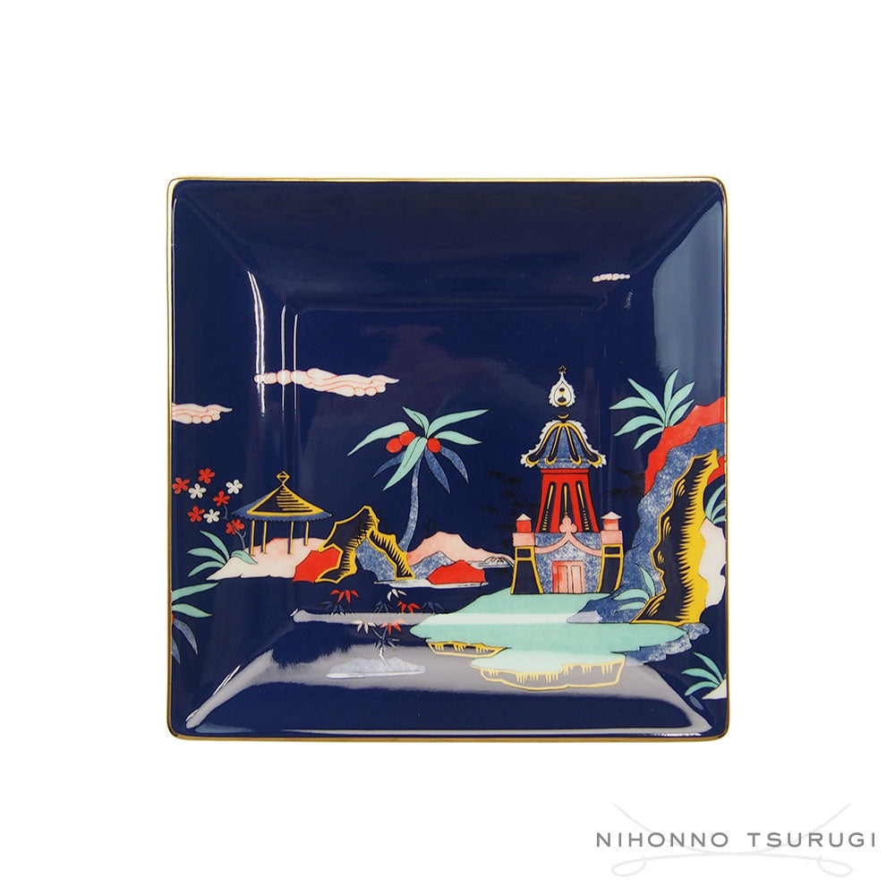 ウェッジウッド (WEDGWOOD) ワンダーラスト ブルーパゴダ ギフトトレイ 14.5cm