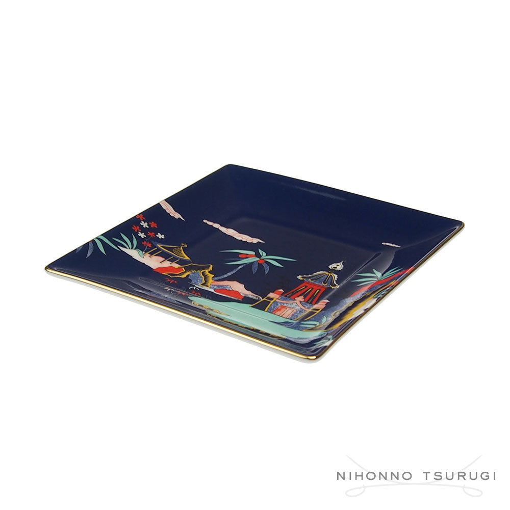 ウェッジウッド (WEDGWOOD) ワンダーラスト ブルーパゴダ ギフトトレイ 14.5cm