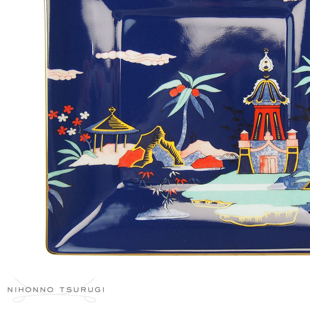 ウェッジウッド (WEDGWOOD) ワンダーラスト ブルーパゴダ ギフトトレイ 14.5cm
