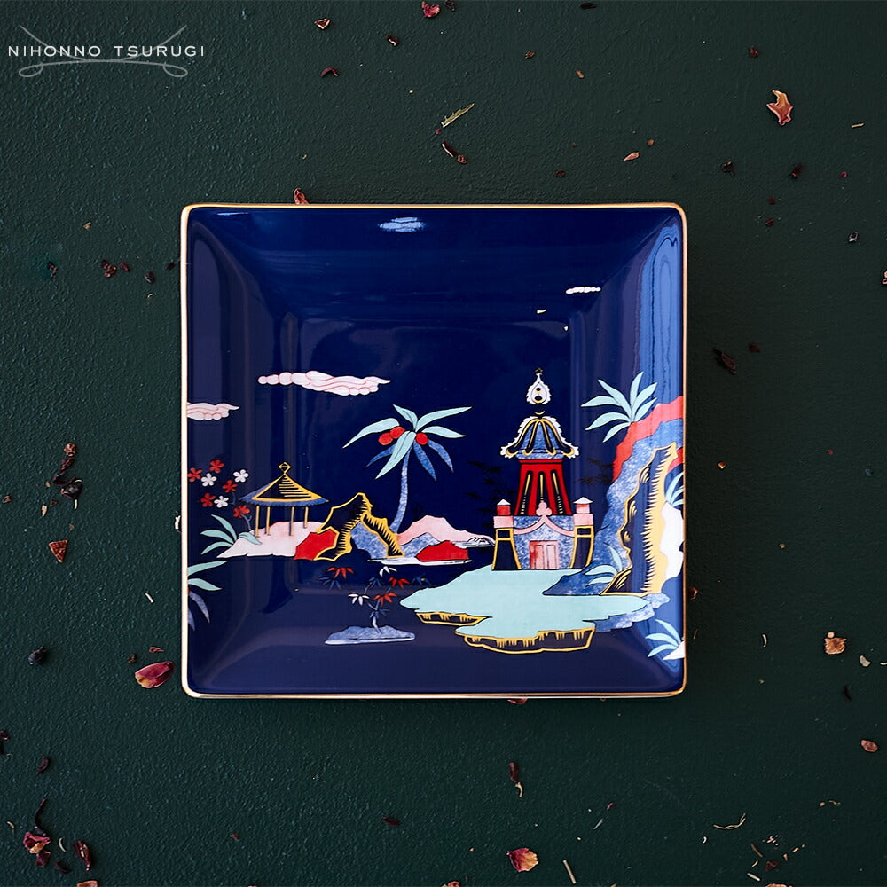 ウェッジウッド (WEDGWOOD) ワンダーラスト ブルーパゴダ ギフトトレイ 14.5cm