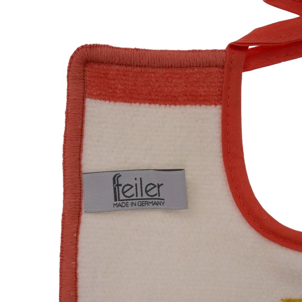 フェイラー (FEILER) テディ ヨダレカケ 25cm x 30cm オレンジ